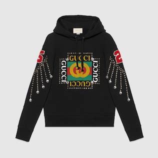 gucci logo sweatshirt with crystals|gucci oversized sweatshirt.